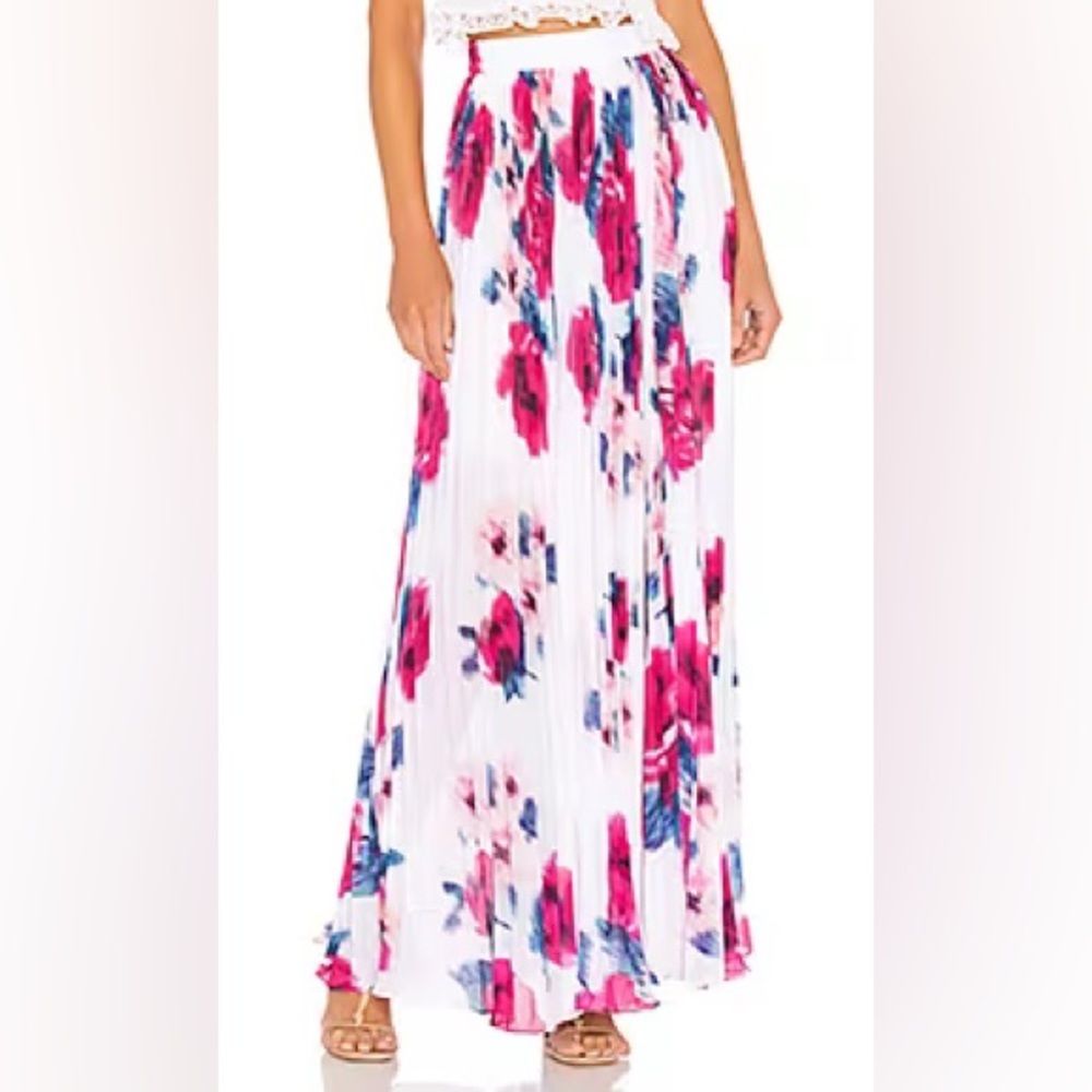 NWT Rococo Sand pink floral pleated Bayu skirt